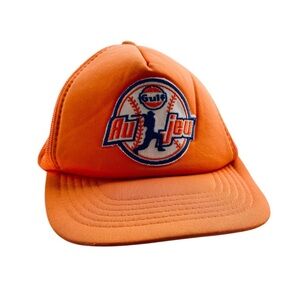 VTG Gulf Oil Au Jeu Snapback Trucker Hat Cap
